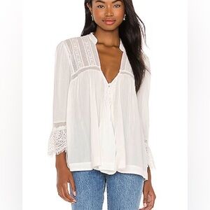 Free People Esme Button Down blouse in Ivory